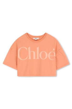 t-shirt in cotone pesca CHLOÉ KIDS | C2085943A